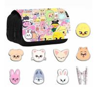 YiJee Stray-K Trousse en Toile avec 7 classeurs SKZOO, Fans de Kpop, Coffret Cadeau Stray-K