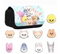 YiJee Stray Kids Trousse en toile avec 7 classeurs SKZOO, fans de KPOP, coffret cadeau Stray Kids