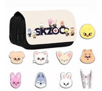 YiJee Stray Kids Trousse en toile avec 7 classeurs SKZOO, fans de KPOP, coffret cadeau Stray Kids