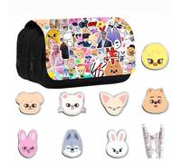 YiJee Stray Kids Trousse en toile avec 7 classeurs SKZOO, fans de KPOP, coffret cadeau Stray Kids