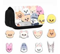 YiJee Stray Kids Trousse en toile avec 7 classeurs SKZOO, fans de KPOP, coffret cadeau Stray Kids