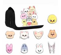 YiJee Stray Kids Trousse en toile avec 7 classeurs SKZOO, fans de KPOP, coffret cadeau Stray Kids