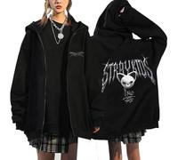 YiJee Y2K E-Girl Hoodie - Stray-K Dominate Tour Veste à capuche Harajuku Zip Up Streetwear, Noir5., M