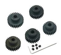 YijiaLink 5-Pack Pignons en Acier 48P 24T 25T 26T 27T 28T avec Vis pour Arbre de 3,175mm 1/10 RC Moteur Brosse sans Balais