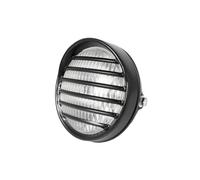 YIJIAVSX Phare Moto Rétro Universel Phare Avant À Grille Ronde Phare Moto(Black Clear Lens)