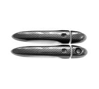 YIJIAVSX Poignées De Porte Extérieure Caches De Poignées De Porte En Carbone Noir Brillant Caches De Poignées De Porte Pour Fiat 500X 500 2016 2017 2018 2019 2020 2021 2022 2023(2D Carbon 2Smart)