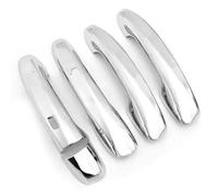 YIJIAVSX Poignées De Porte Extérieure Pour CLA A C E/GLC/GLB Autocollants Décoratifs Pour Poignées De Porte De Voiture LHD Aspect Carbone Noir(Silver 1 sensor)