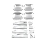 YIJIAVSX Poignées De Porte Extérieure Pour Vauxhall Pour Opel Pour Astra Pour Corsa Pour Afira Pour Insignia Antara Garniture Chromée Pour Poignée Porte Latérale + Cache Pour Encoche(Complete Set)