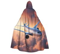 YIJIAYH Belle cape à capuche pour adulte avec imprimé avion ciel pour Halloween, carnaval, cosplay, fête de Noël, événements à thème