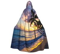 YIJIAYH Cape à capuche pour adulte avec imprimé plage de Jamaïque à couper le souffle pour Halloween, carnaval, cosplay, fête de Noël, événements à thème