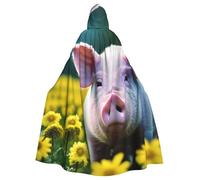 YIJIAYUN Cape à capuche pour adulte avec imprimé cochon de viol pour Halloween, carnaval, cosplay, fête de Noël, événements à thème