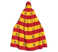 YIJIAYUN Cape à capuche pour adulte avec imprimé drapeau espagnol pour Halloween, carnaval, cosplay, fête de Noël, événements à thème