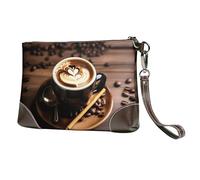 YIJIAYUN Delicious Pochette en cuir de vachette avec motif cœur et café pour soirée, événements, rendez-vous galant, mariage