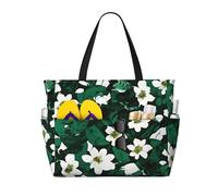 YIJIAYUN Hunter Sac de plage grande capacité avec fermeture éclair et poches pour voyage, vacances, fitness Vert