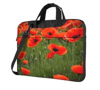 YIJIAYUN Sac à bandoulière fin pour ordinateur portable Motif coquelicot et pétales, Noir , 33 cm