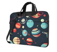YIJIAYUN Sac à bandoulière pour ordinateur portable avec imprimé planète, sac à bandoulière mince, multi-tailles, Noir , 15,6"/39,6 cm