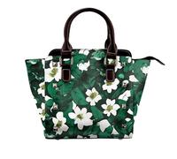 YIJIAYUN Sac à bandoulière réglable en cuir avec rivets et pétales de fleurs Vert