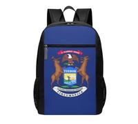 YIJIAYUN Sac à dos de grande capacité 43,2 cm avec imprimé drapeau de l'État du Michigan pour l'école et l'extérieur, pour homme et femme.