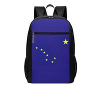 YIJIAYUN Sac à dos de grande capacité de 43,2 cm avec imprimé drapeau de l'État de l'Alaska pour l'école et l'extérieur, pour homme et femme.