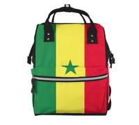 YIJIAYUN Sac à dos élégant avec imprimé drapeau du Sénégal - Grand sac à dos imperméable et réglable pour activités de plein air
