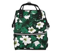 YIJIAYUN Sac à dos élégant Hunter vert à motif floral imprimé momie, grand, imperméable, sangles réglables pour activités de plein air