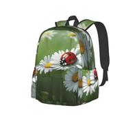 YIJIAYUN Sac à dos léger et spacieux avec imprimé coccinelle sur marguerite, durable, bretelles réglables pour l'école ou les voyages