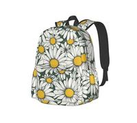 YIJIAYUN Sac à dos léger et spacieux avec imprimé marguerite blanche, durable, sangles réglables pour l'école ou les voyages
