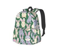 YIJIAYUN Sac à dos léger et spacieux pour étudiant avec de nombreux lapins mignons, durable, sangles réglables pour l'école ou les voyages