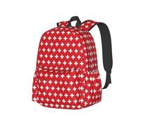 YIJIAYUN Sac à dos léger et spacieux pour étudiant imprimé drapeau suisse durable, sangles réglables pour l'école ou les voyages