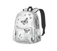 YIJIAYUN Sac à dos léger et spacieux pour étudiant, imprimé papillon, marguerite, durable, sangles réglables pour l'école ou les voyages