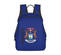 YIJIAYUN Sac à dos léger imprimé drapeau de l'État du Michigan robuste, durable pour aller à l'école, le travail, le shopping, les voyages