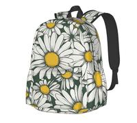 YIJIAYUN Sac à dos spacieux et léger avec imprimé marguerite blanche, durable, sangles réglables pour l'école ou les voyages