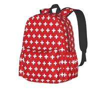YIJIAYUN Sac à dos spacieux et léger imprimé drapeau suisse pour étudiant, durable, sangles réglables pour l'école ou les voyages