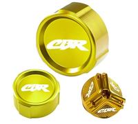 YIJIEBAO Convient for CBR1000RR CBR1000 RR CBR 1000 RR 2004-2018 2019 Bouchon de réservoir de Frein Avant et arrière et Accessoires de Protection de Bouchon de Remplissage Accessoires(A Set Gold)