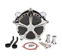 YIJIEBAO Kits de filtre à Air à contraste croisé, filtre à Air adapté à Harley Dyna FXR Street Bob 1993 - 2017 Softail Bad Boy 1993-2015 Touring Road King Accessoires(Black Chrome)