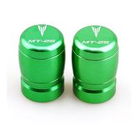 YIJIEBAO Logo MT-25 Plus récent Moto CNC Roue Pneu Valve Air Port Tige Capuchons Accessoires de Couverture adaptés for Yamaha MT25 MT 25 Toutes Les années 2020 2021(Green)