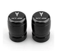 YIJIEBAO Logo MT-25 Plus récent Moto CNC Roue Pneu Valve Air Port Tige Capuchons Accessoires de Couverture adaptés for Yamaha MT25 MT 25 Toutes Les années 2020 2021(Black)