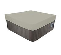 YIJIEHH Housse De Protection Spas,Bache Spa Tissu Oxford 600D Robuste avec Boucles Et Cordon De Serrage, Imperméable,Couverture De Spa Imperméable Protection-Beige||215x215x30cm