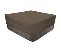 YIJIEHH Housse De Protection Spas,Bache Spa Tissu Oxford 600D Robuste avec Boucles Et Cordon De Serrage, Imperméable,Couverture De Spa Imperméable Protection-Coffee Café||218x218x50cm