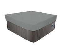 YIJIEHH Housse pour Bain À Remous Carrée De Jardin, Bache De Protection pour Piscine en Tissu Oxford 210D Étanche Protector-Spa - Imperméable, Anti-poussière, Anti-UV-Gray Gris||244x244x30cm