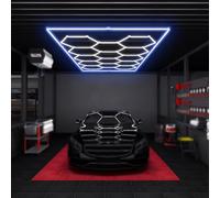 YIJIEHH Plafonnier LED en Nid d'abeille, Garage Hexagonal, Lumières De Garage De Voiture, Plafonniers De Garage 6500 K en Forme Hexagonale, Lot de 14 Lampes Modernes pour Salle De Sport-Blue