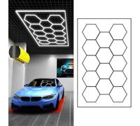 YIJIEHH Plafonnier LED Nid D'abeilles, Éclairage De Garage LED Hexagonal Design, pour Atelier, Garage Automobile, Station De Nettoyage, Bureau, Atelier Polissage Auto-D