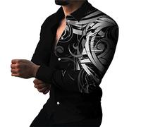 YIJOY 2023 Nouveau Mode Chemise Manche Courte Homme T Shirt Oversize Hawaien Homme Pas Cher Chemise en Lin Casual Homme Été Chemise de Plage Bucheron Imprimée Fleur Blouse Tops Chemise Hawaïenne