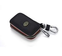 Yika VIP Mini pochette porte-clés en cuir véritable, pour télécommande de portière, fermeture Éclair