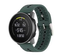 Yikamosi 22MM Double couleur libération Rapide Silicone Souple Fermoir en acier inoxydable Remplacement Bracelet pour Femmes et Hommes Compatible avec Suunto RUN/Race/Race S/9 Speak,Olive/Noir
