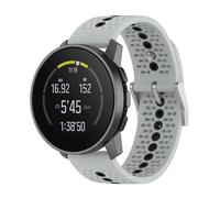 Yikamosi 22MM Double couleur libération Rapide Silicone Souple Fermoir en acier inoxydable Remplacement Bracelet pour Femmes et Hommes Compatible avec Suunto RUN/Race/Race S/9 Speak,Gris/Noir