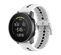 Yikamosi 22MM Double couleur libération Rapide Silicone Souple Fermoir en acier inoxydable Remplacement Bracelet pour Femmes et Hommes Compatible avec Suunto RUN/Race/Race S/9 Speak,Blanc/Noir