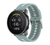 Yikamosi 22MM Double couleur libération Rapide Silicone Souple Fermoir en acier inoxydable Remplacement Bracelet pour Femmes et Hommes Compatible avec Suunto RUN/Race/Race S/9 Speak,Ardoise/Blanc