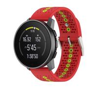 Yikamosi 22MM Double couleur libération Rapide Silicone Souple Fermoir en acier inoxydable Remplacement Bracelet pour Femmes et Hommes Compatible avec Suunto RUN/Race/Race S/9 Speak,Rouge/Vert