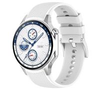 Yikamosi 22MM libération Rapide Silicone Souple Fermoir en acier inoxydable Remplacement Bracelet pour Femmes et Hommes Compatible avec Oneplus Watch 3,Blanc